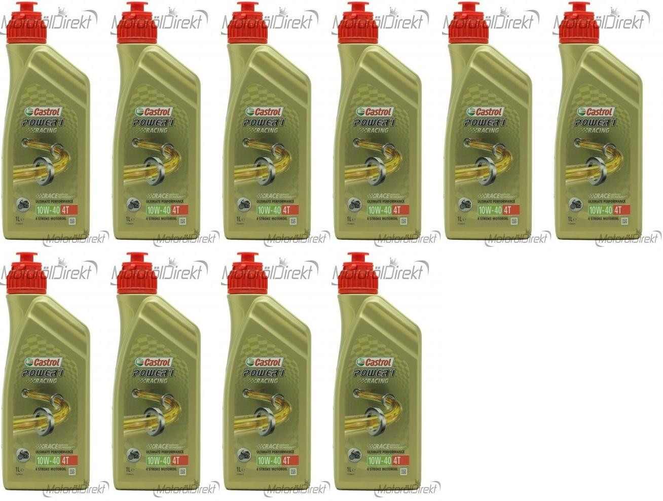 Castrol Power 1 Racing 4T 10W-40 Motorrad Motoröl 10x 1l = 10 Liter