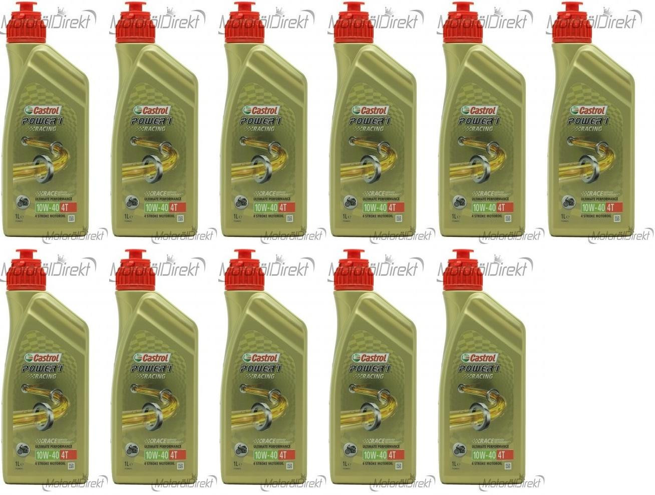 Castrol Power 1 Racing 4T 10W-40 Motorrad Motoröl 11x 1l = 11 Liter