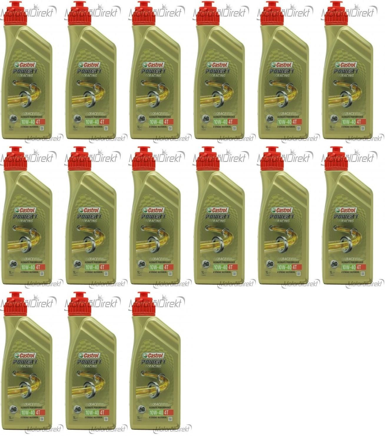 Castrol Power 1 Racing 4T 10W-40 Motorrad Motoröl 15x 1l = 15 Liter