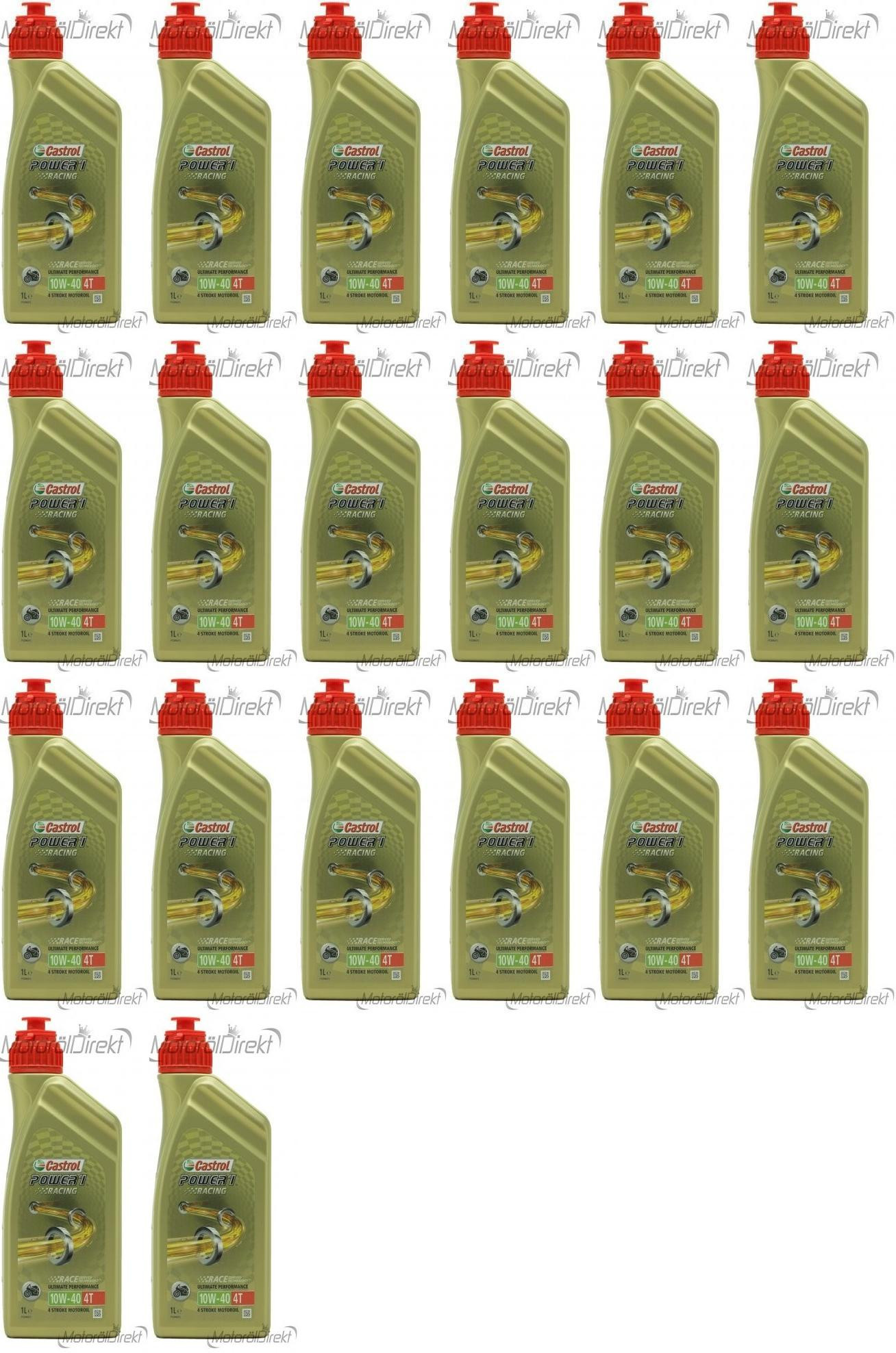 Castrol Power 1 Racing 4T 10W-40 Motorrad Motoröl 20x 1l = 20 Liter