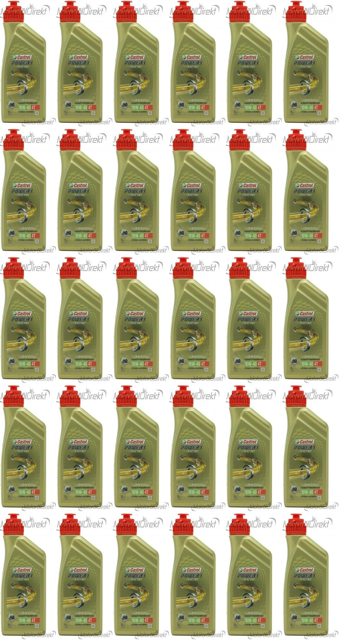 Castrol Power 1 Racing 4T 10W-40 Motorrad Motoröl 30x 1l = 30 Liter