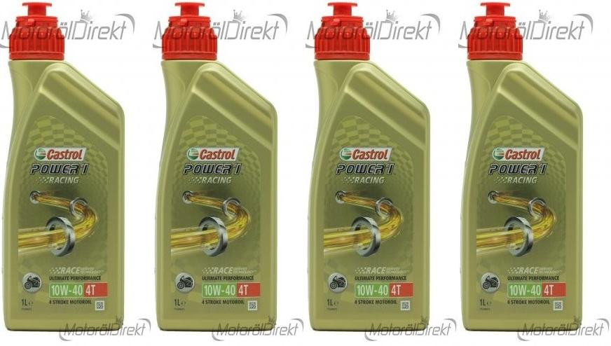 Castrol Power 1 Racing 4T 10W-40 Motorrad Motoröl 4x 1l = 4 Liter
