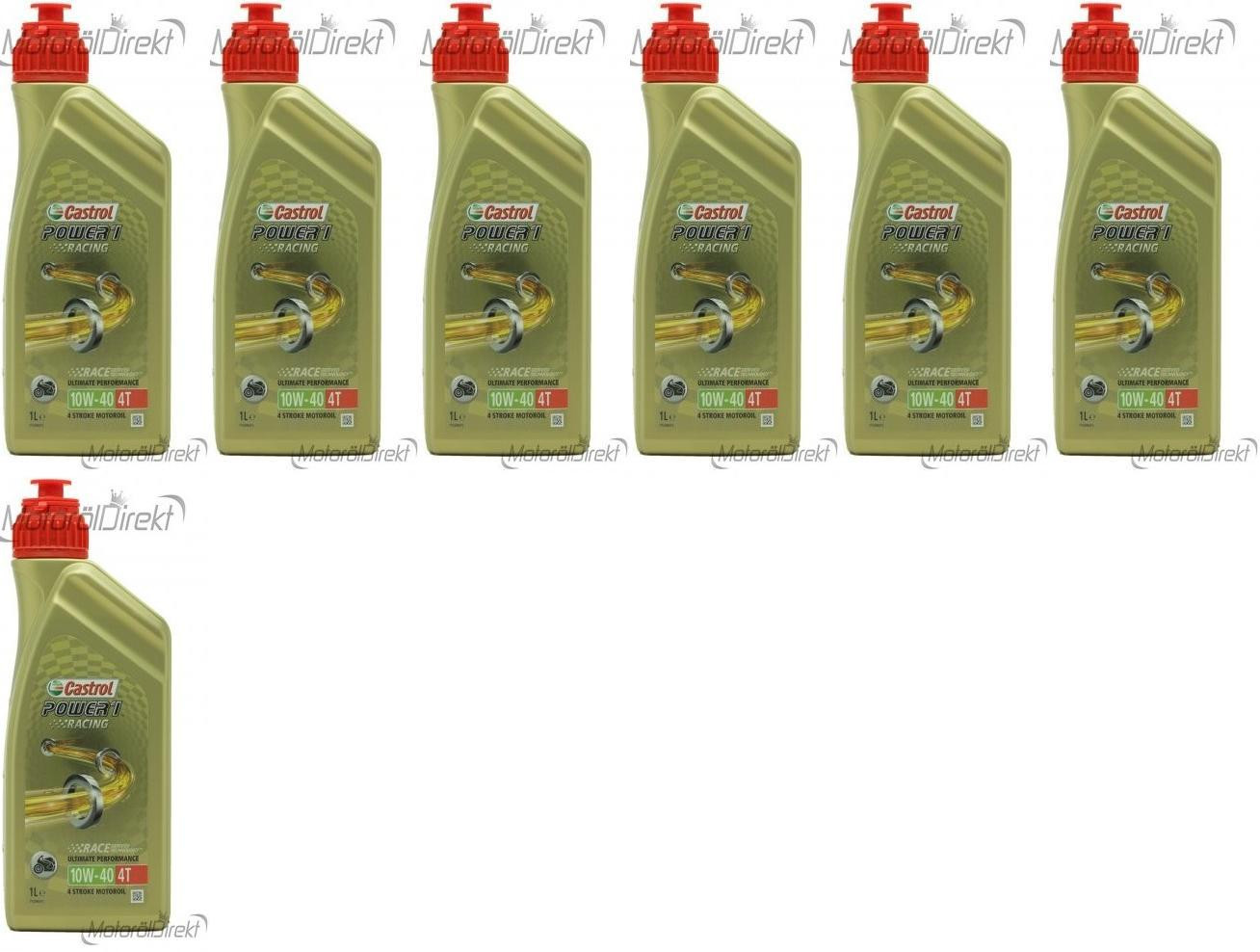 Castrol Power 1 Racing 4T 10W-40 Motorrad Motoröl 7x 1l = 7 Liter