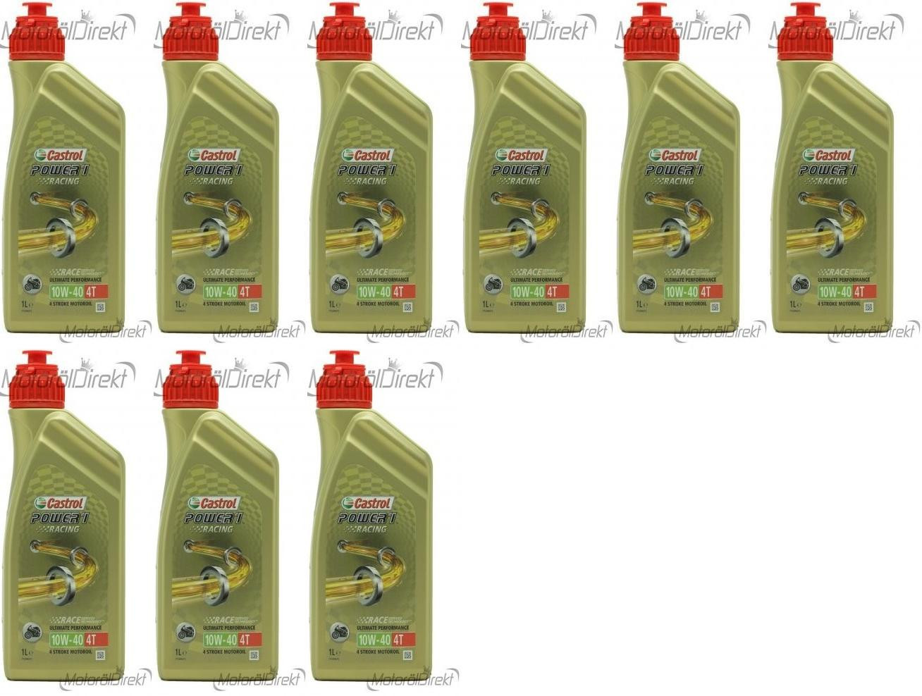 Castrol Power 1 Racing 4T 10W-40 Motorrad Motoröl 9x 1l = 9 Liter