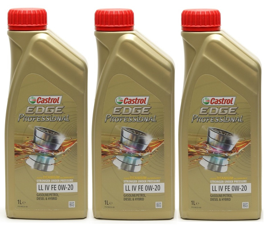Castrol Edge Professional Fluid Titanium LL IV FE 0W-20 Motoröl 3x 1l = 3 Liter