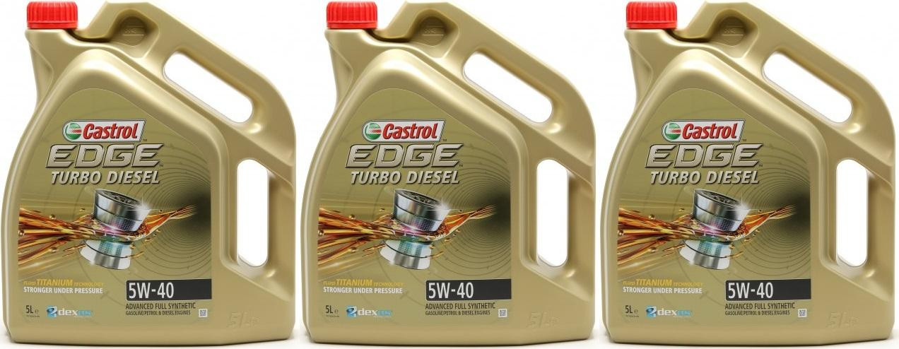 Castrol Edge Turbo Diesel 5W-40 Fluid Titanium (ex. FST) Motoröl 3x 5 = 15 Liter