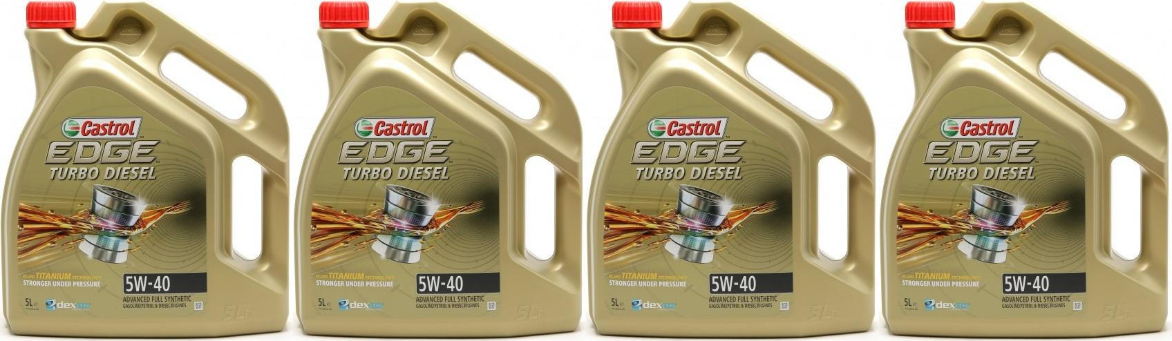 Castrol Edge Turbo Diesel 5W-40 Fluid Titanium (ex. FST) Motoröl 4x 5 = 20 Liter