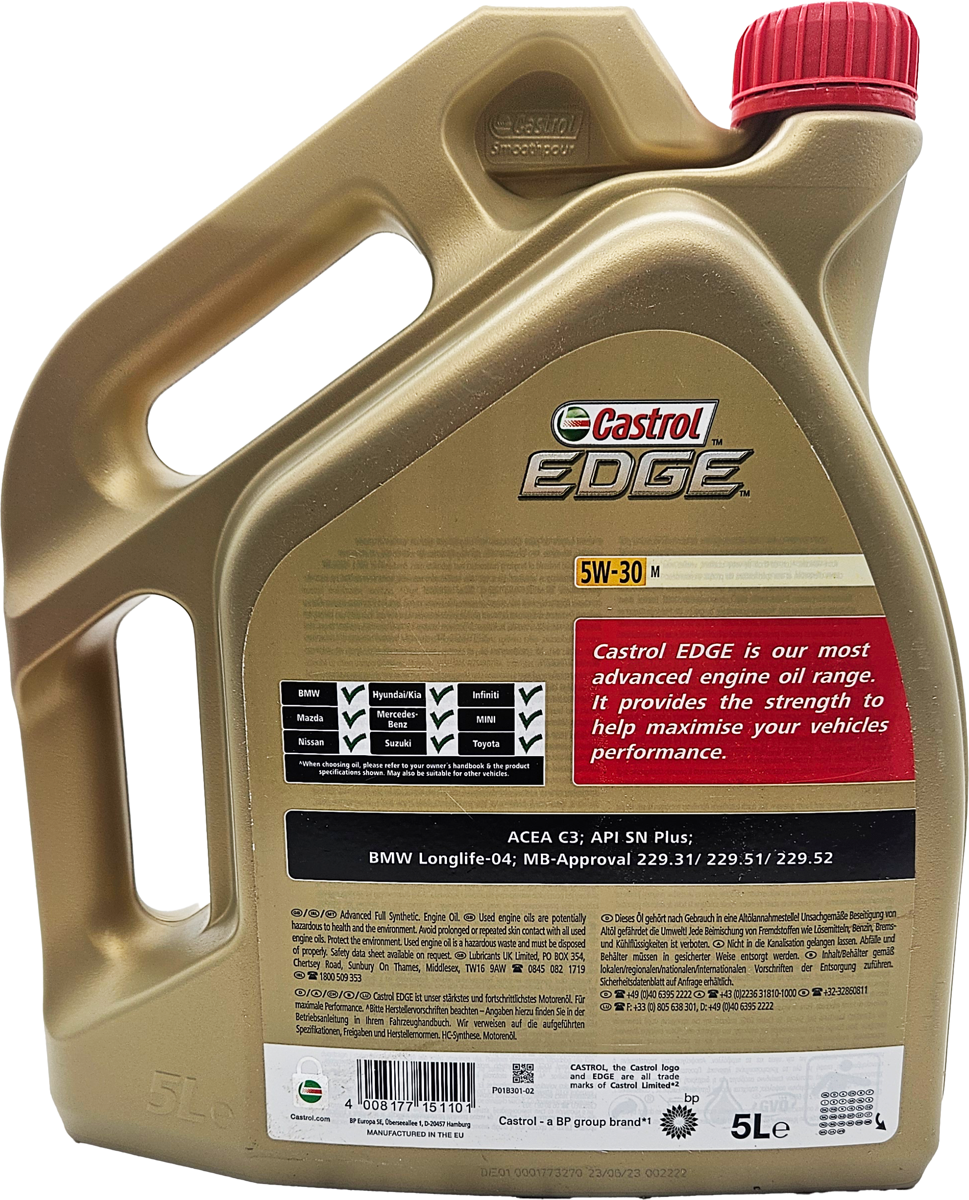 Castrol Edge 5W-30 M (BMW LL04 + MB 229.52) Motoröl 5l