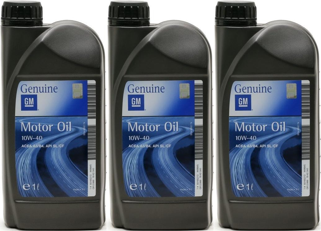 Original GM Opel 10W-40 Diesel & Benziner Motoröliter 3x 1l = 3 Liter