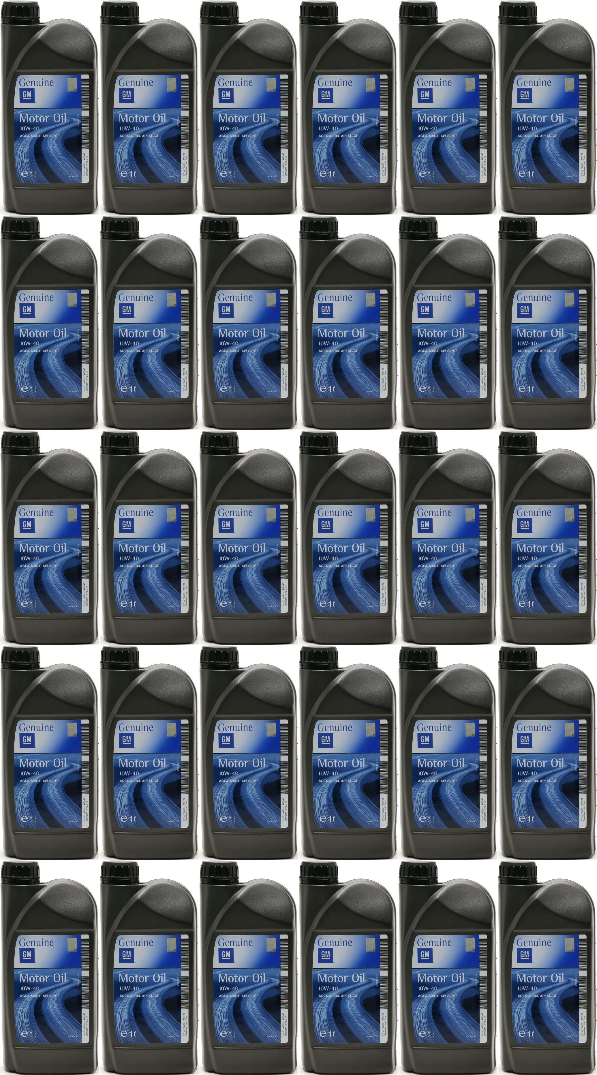 Original GM Opel 10W-40 Diesel & Benziner Motoröliter 30x 1l = 30 Liter