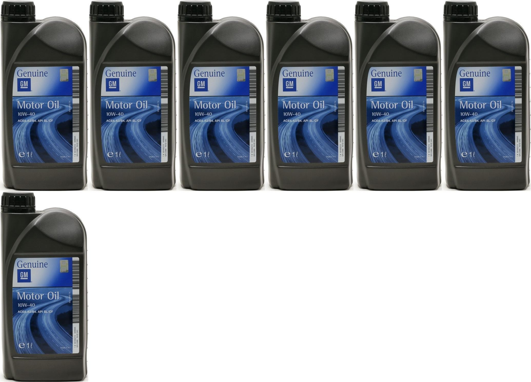 Original GM Opel 10W-40 Diesel & Benziner Motoröliter 7x 1l = 7 Liter