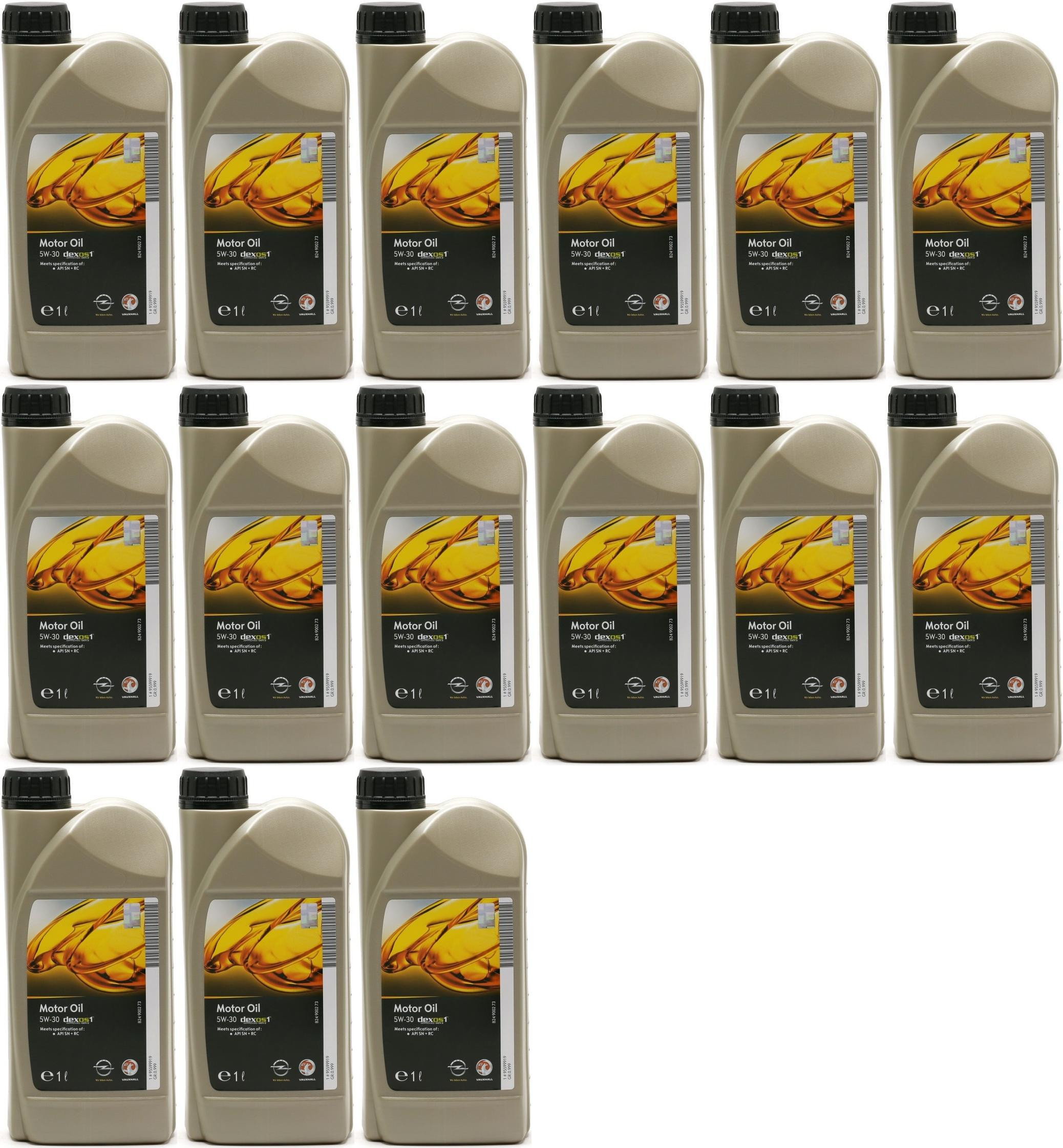 Original GM Opel 5W-30 dexos1 gen2 Longlife Motoröl 15x 1l = 15 Liter