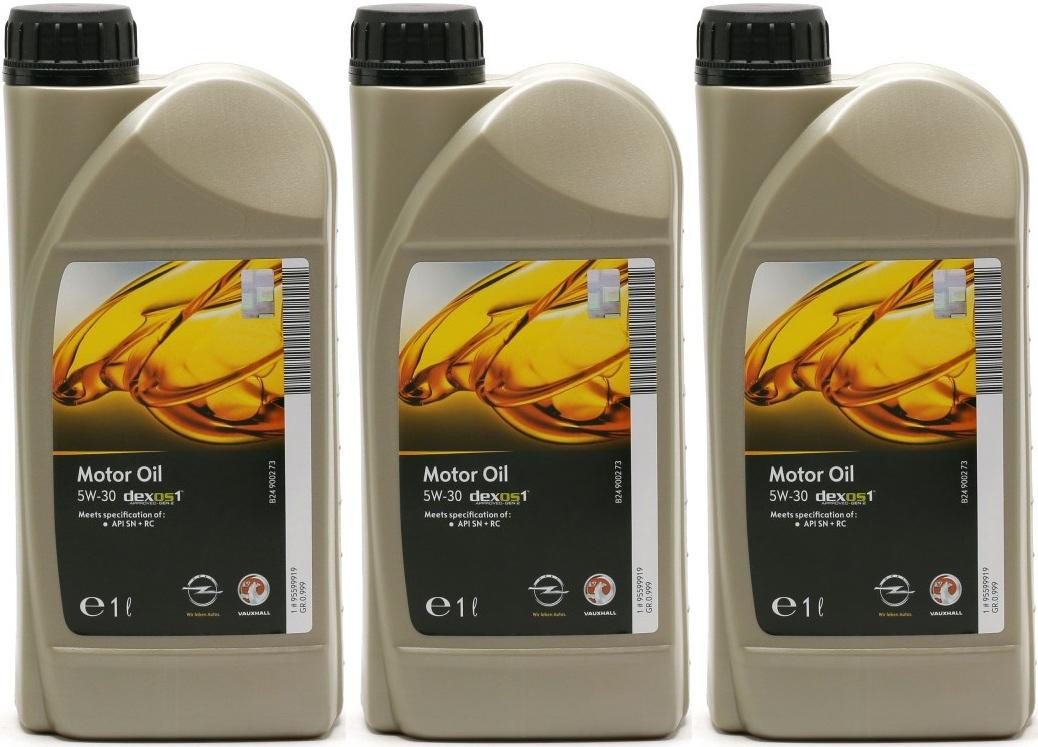 Original GM Opel 5W-30 dexos1 gen2 Longlife Motoröl 3x 1l = 3 Liter