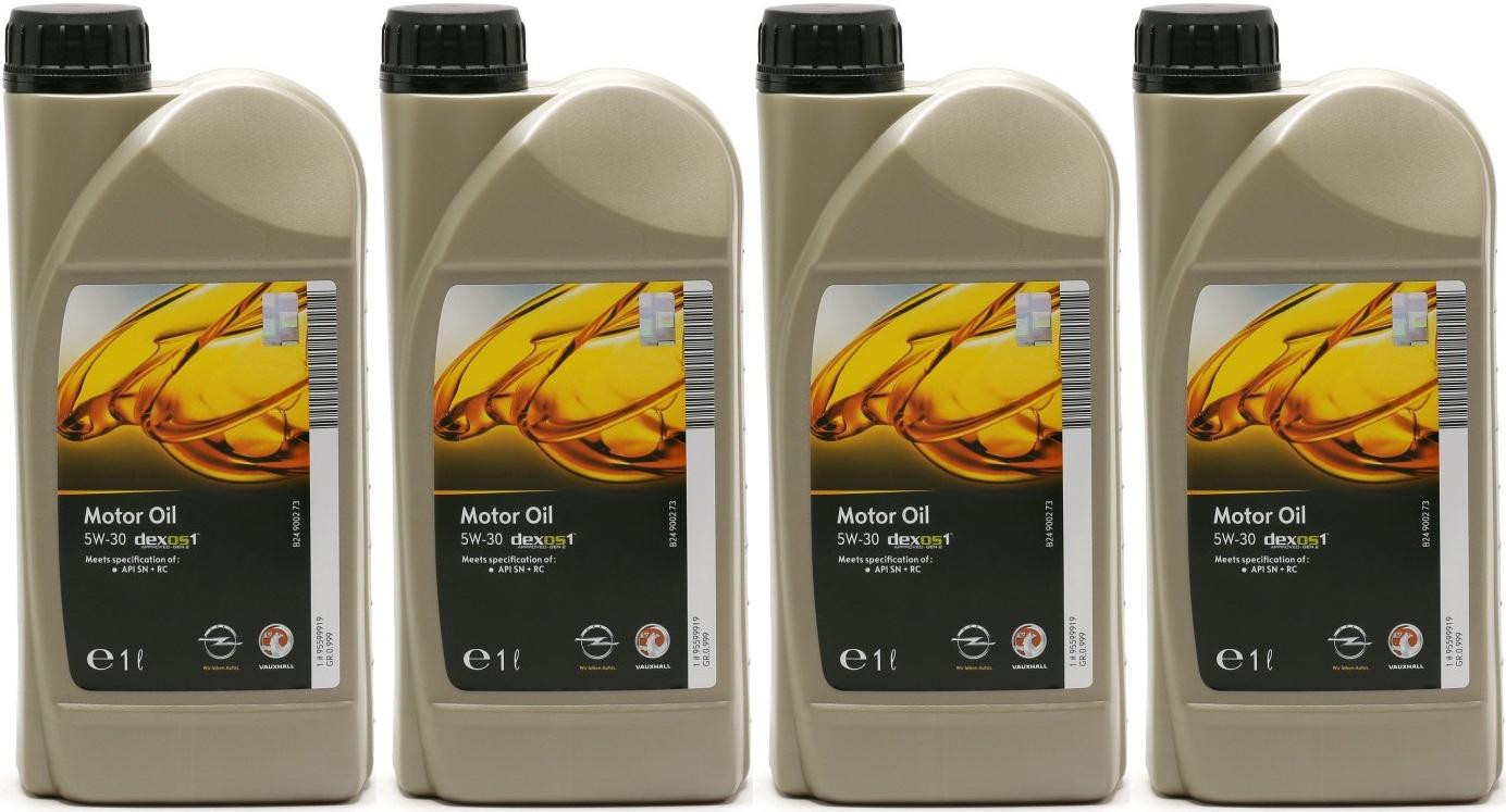 Original GM Opel 5W-30 dexos1 gen2 Longlife Motoröl 4x 1l = 4 Liter