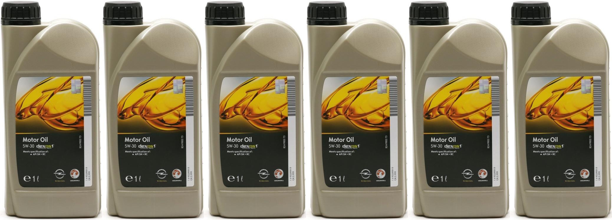 Original GM Opel 5W-30 dexos1 gen2 Longlife Motoröl 6x 1l = 6 Liter
