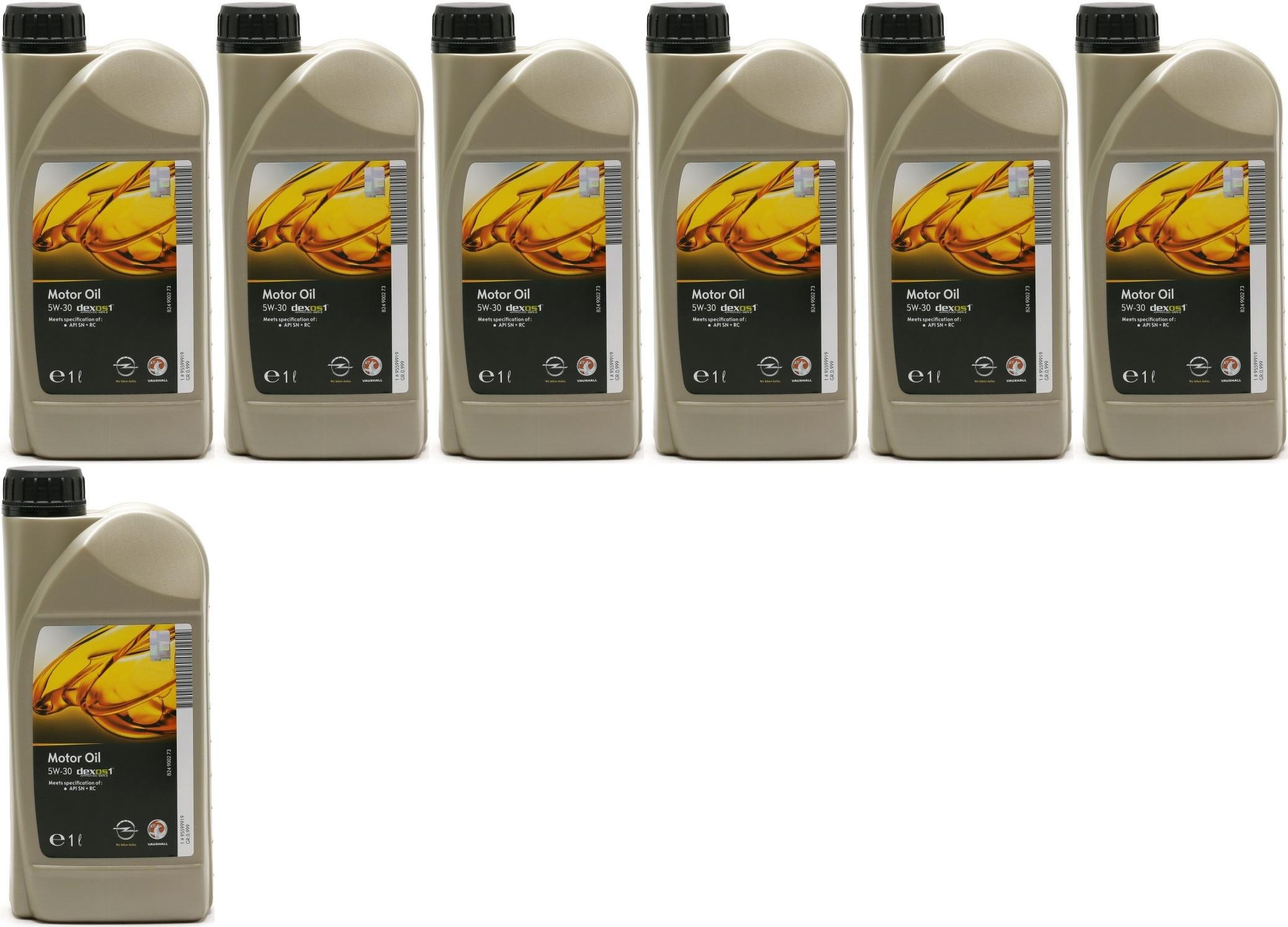 Original GM Opel 5W-30 dexos1 gen2 Longlife Motoröl 7x 1l = 7 Liter