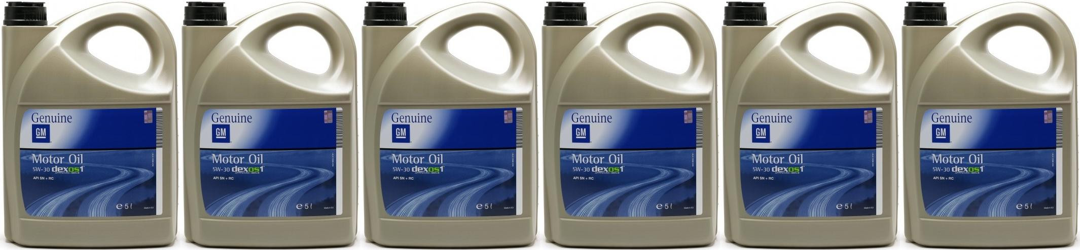 Original Genuine GM Opel 5W-30 dexos1 gen2 Longlife Motoröl 6x 5 = 30 Liter