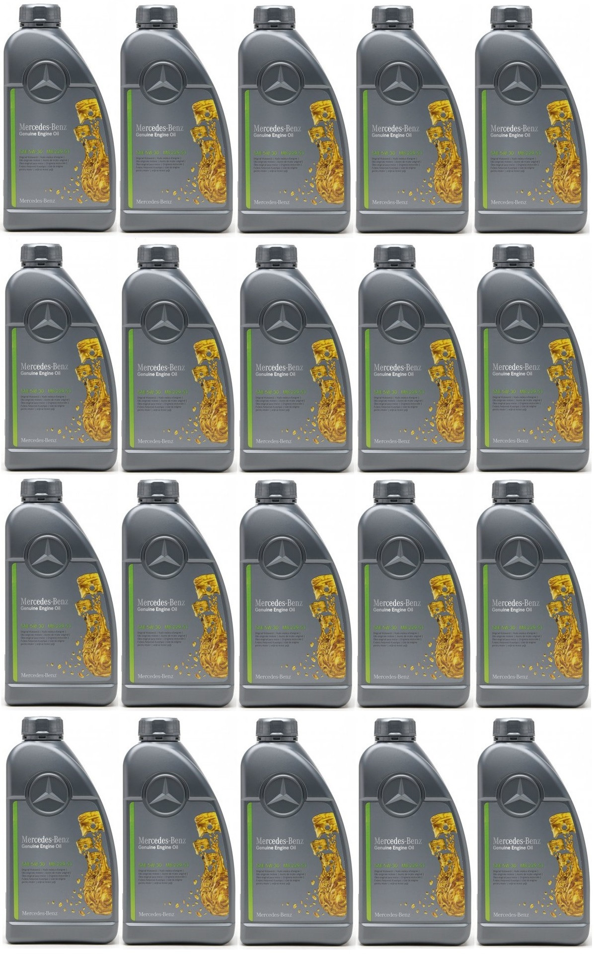Original Mercedes Benz MB 229.51 5W-30 Motoröl 20x 1l = 20 Liter