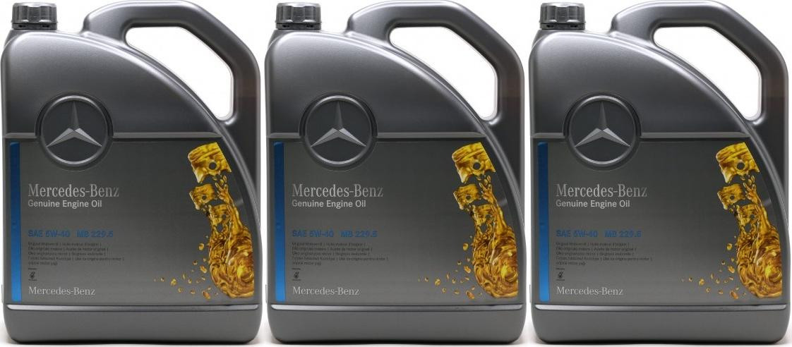 Original Mercedes Benz MB 229.5 5W-40 Motoröl 3x 5 = 15 Liter