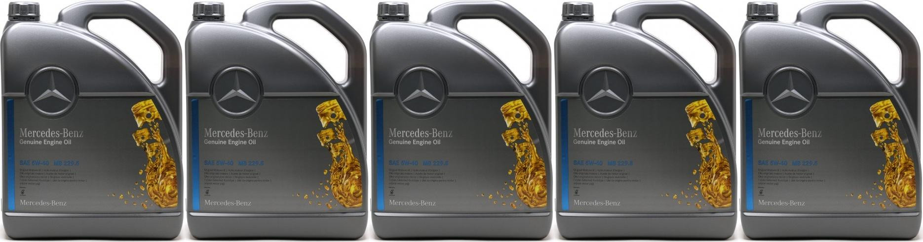 Original Mercedes Benz MB 229.5 5W-40 Motoröl 5x 5 = 25 Liter