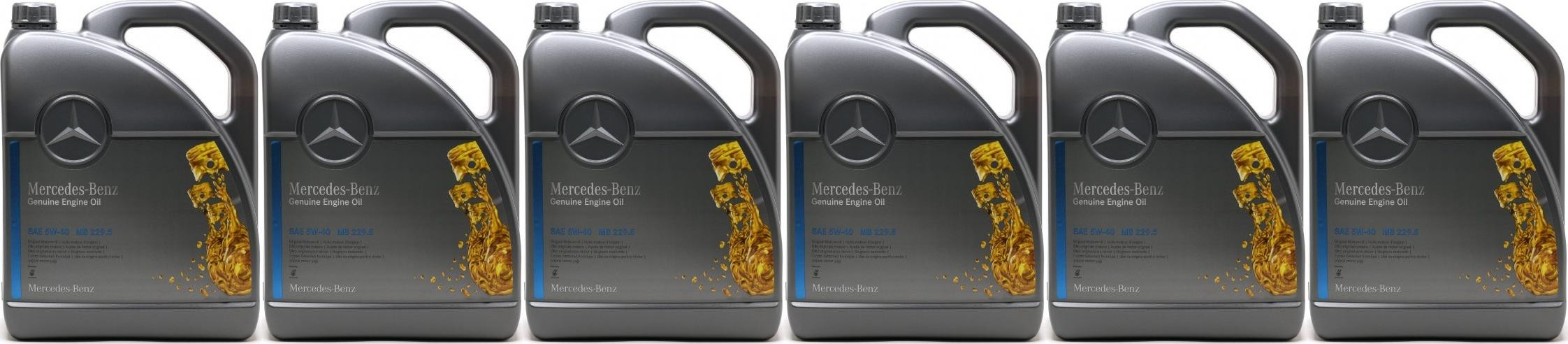 Original Mercedes Benz MB 229.5 5W-40 Motoröl 6x 5 = 30 Liter