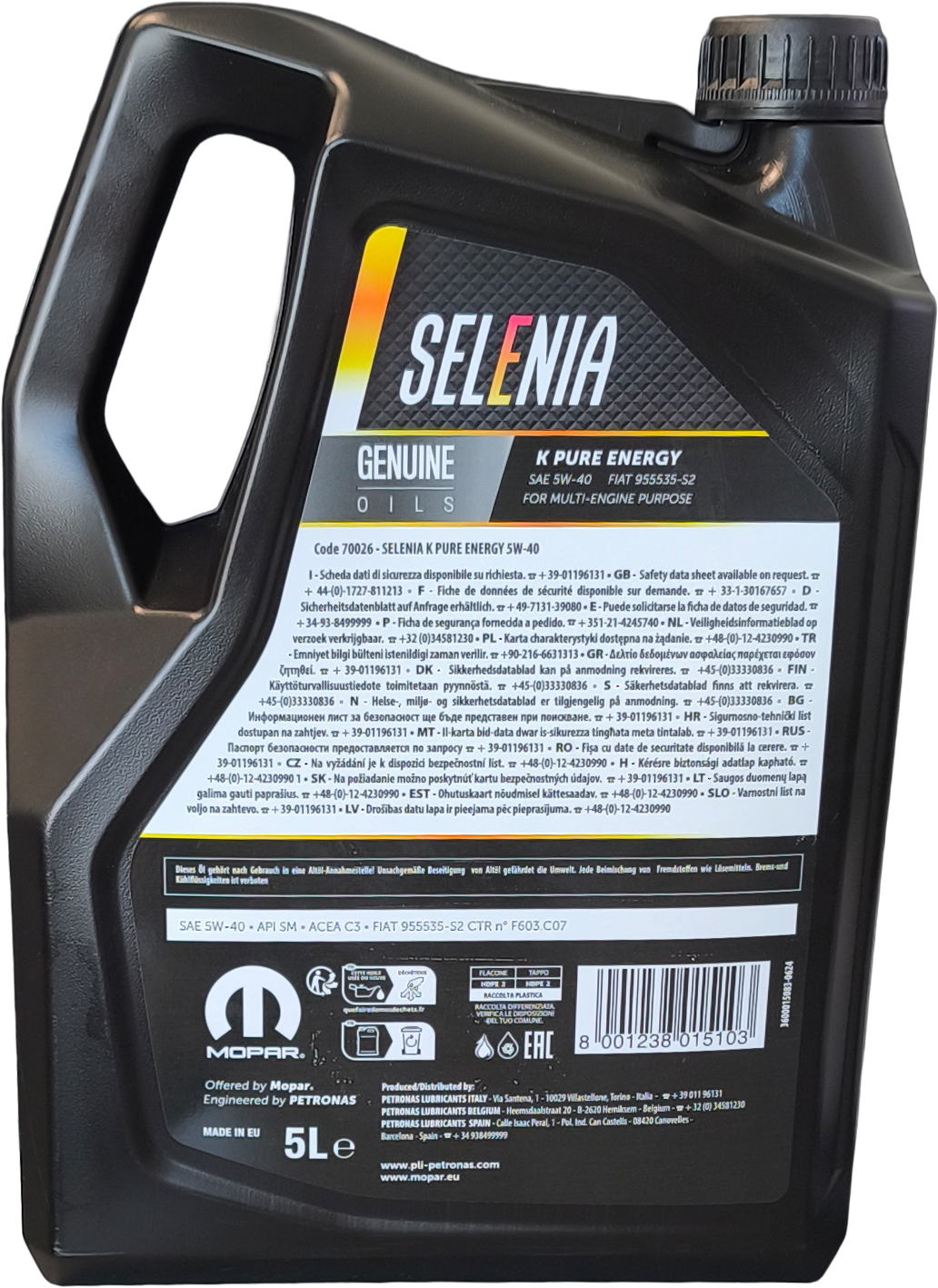 Selenia K Pure Energy Multi Air 5W-40 Motoröl 5l