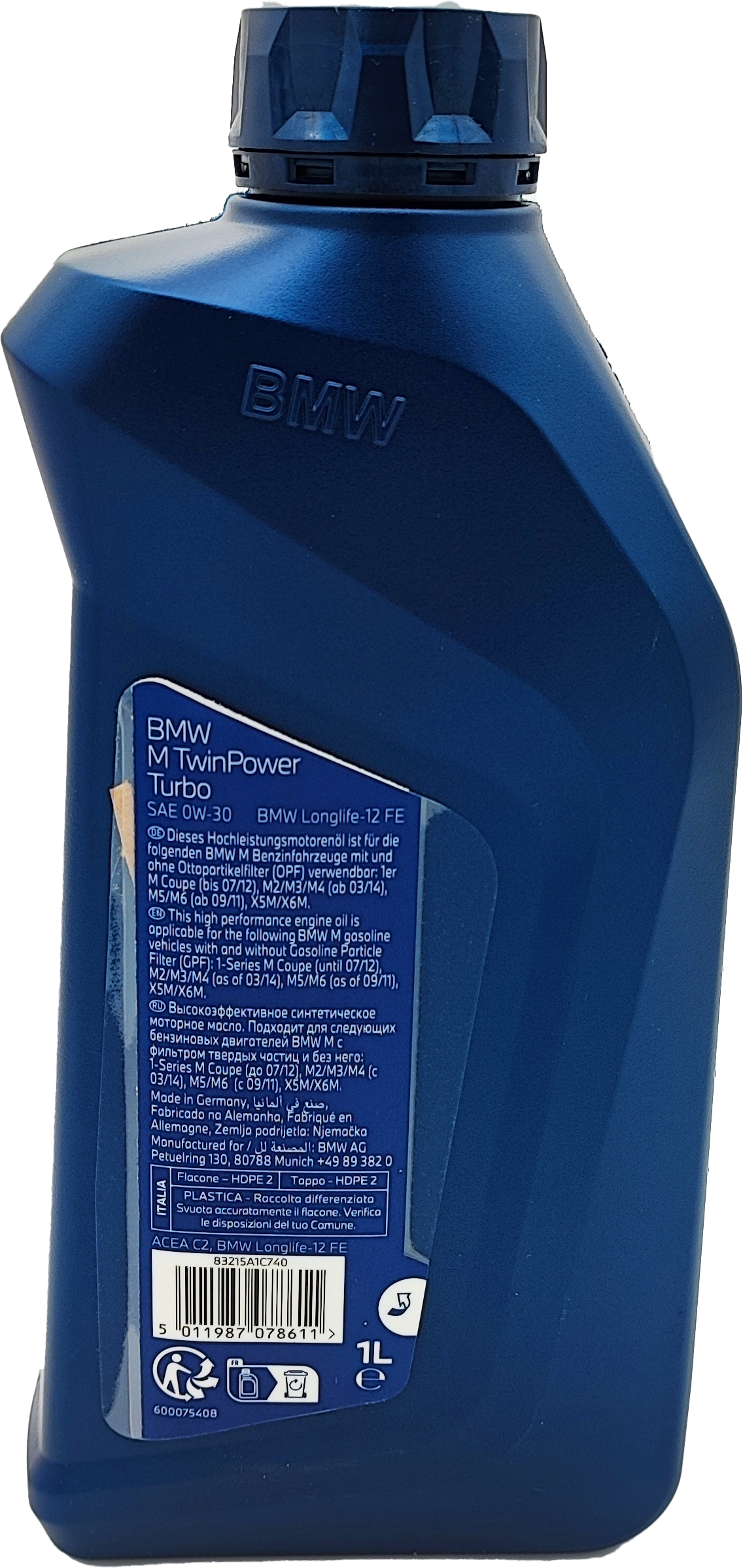Original BMW M Twin Power Turbo Longlife-12 FE 0W-30 Motoröl 1l