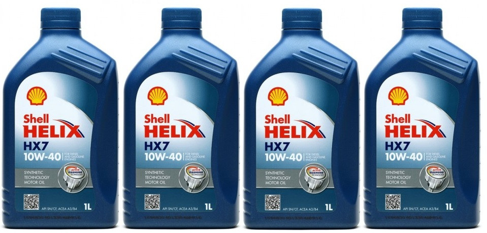 Shell Helix HX7 10W-40 Diesel & Benziner Motoröliter 4x 1l = 4 Liter