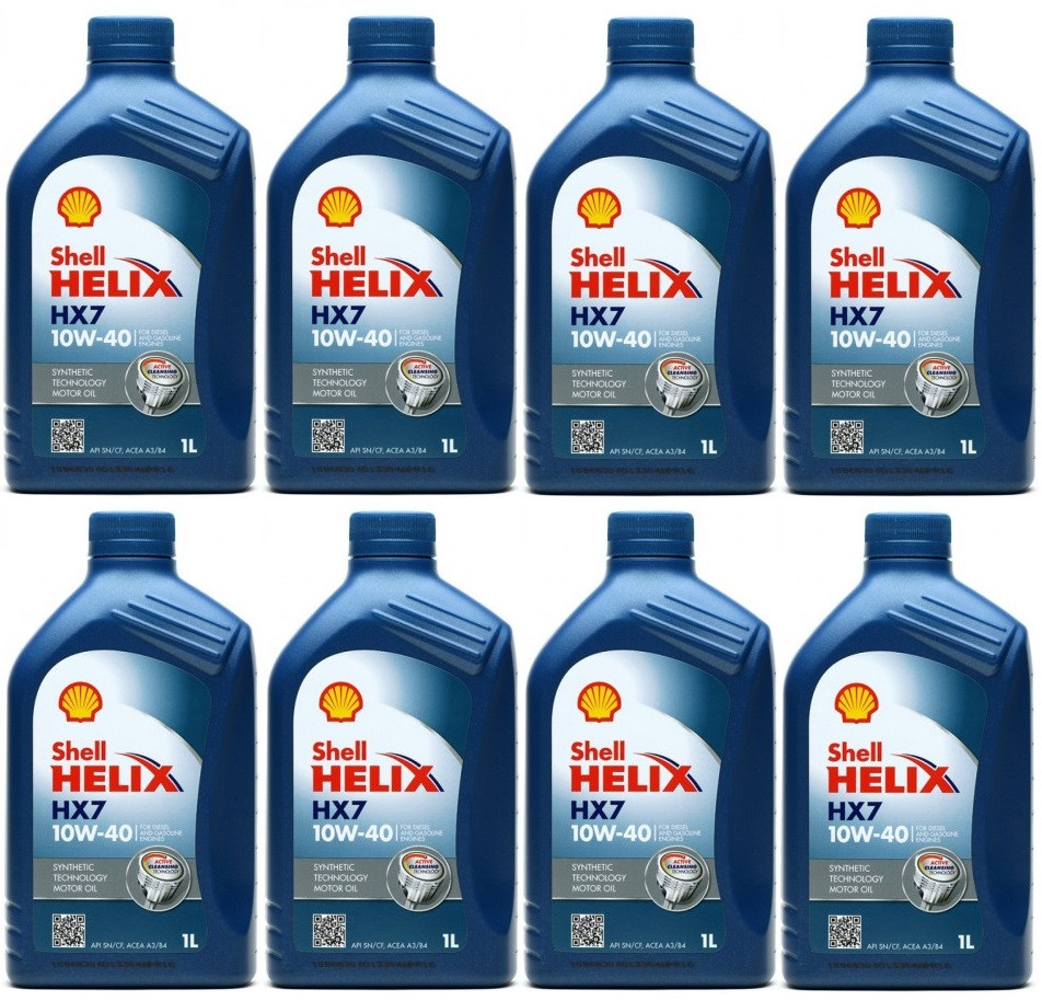 Shell Helix HX7 10W-40 Diesel & Benziner Motoröliter 8x 1l = 8 Liter