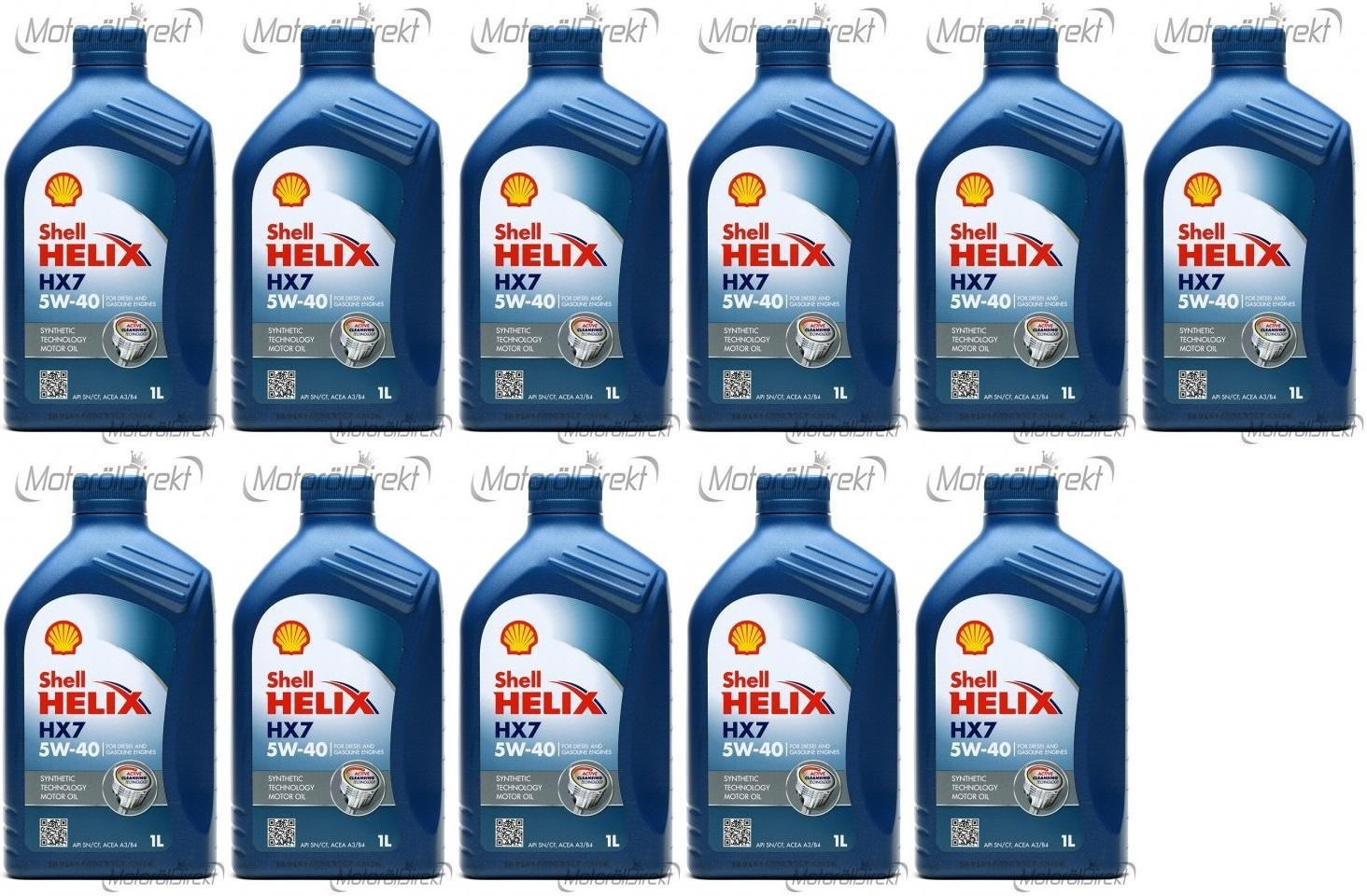 Shell Helix HX7 5W-40 Motoröl 11x 1l = 11 Liter