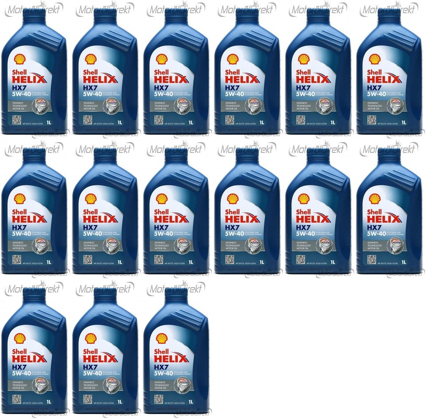 Shell Helix HX7 5W-40 Motoröl 15x 1l = 15 Liter
