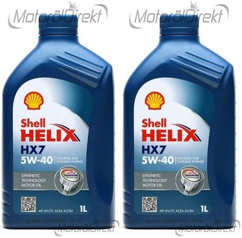 Shell Helix HX7 5W-40 Motoröl 2x 1l = 2 Liter