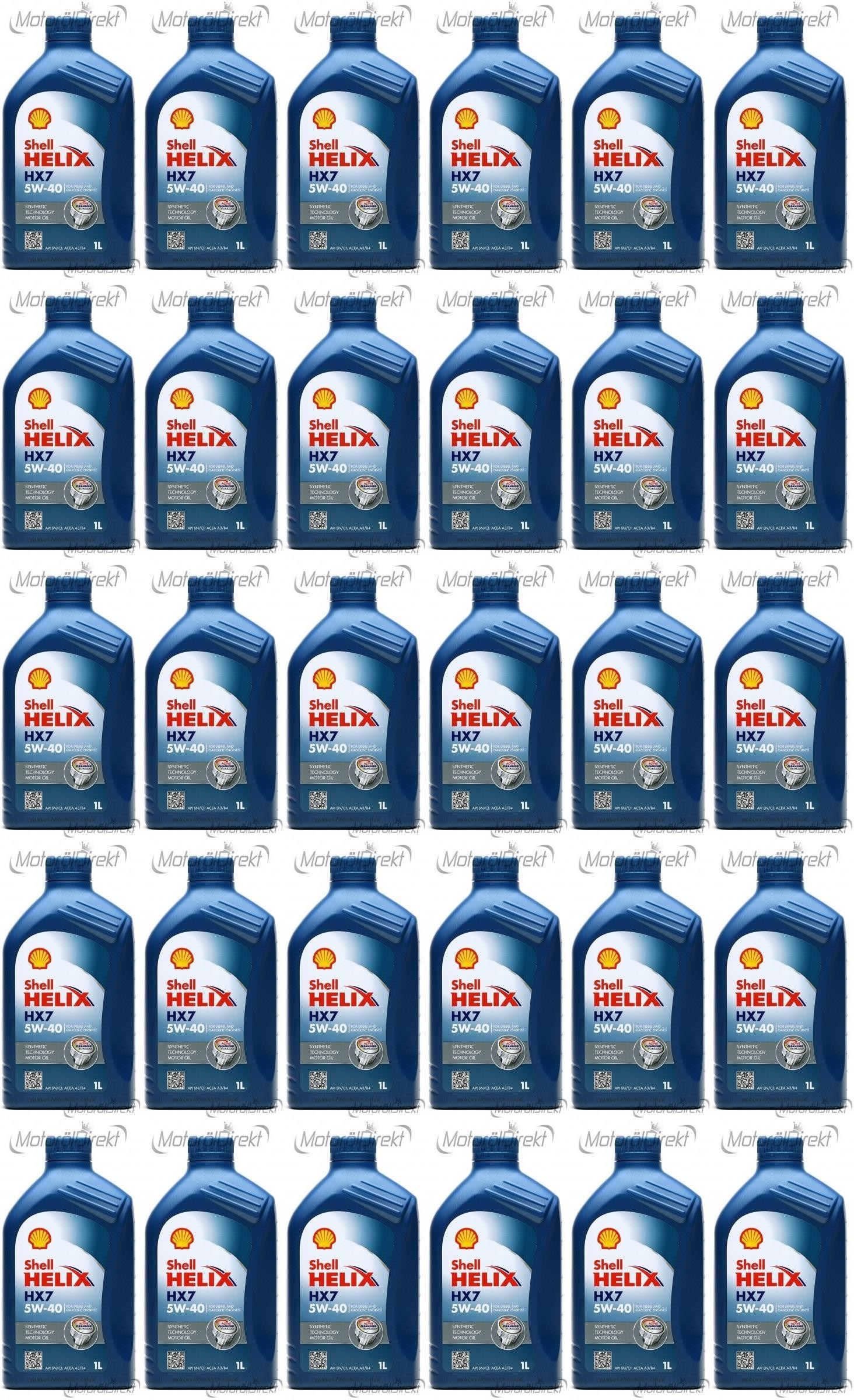 Shell Helix HX7 5W-40 Motoröl 30x 1l = 30 Liter