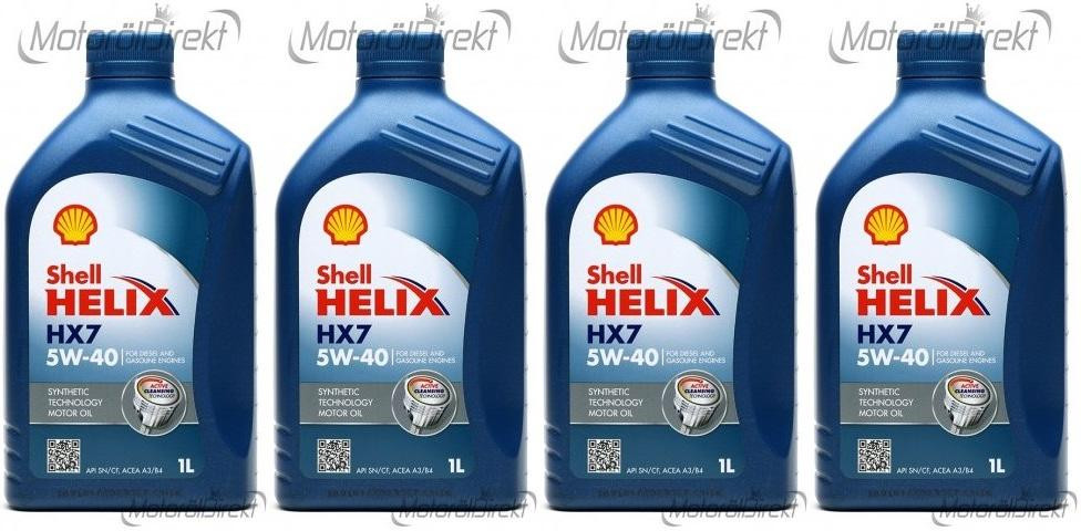 Shell Helix HX7 5W-40 Motoröl 4x 1l = 4 Liter