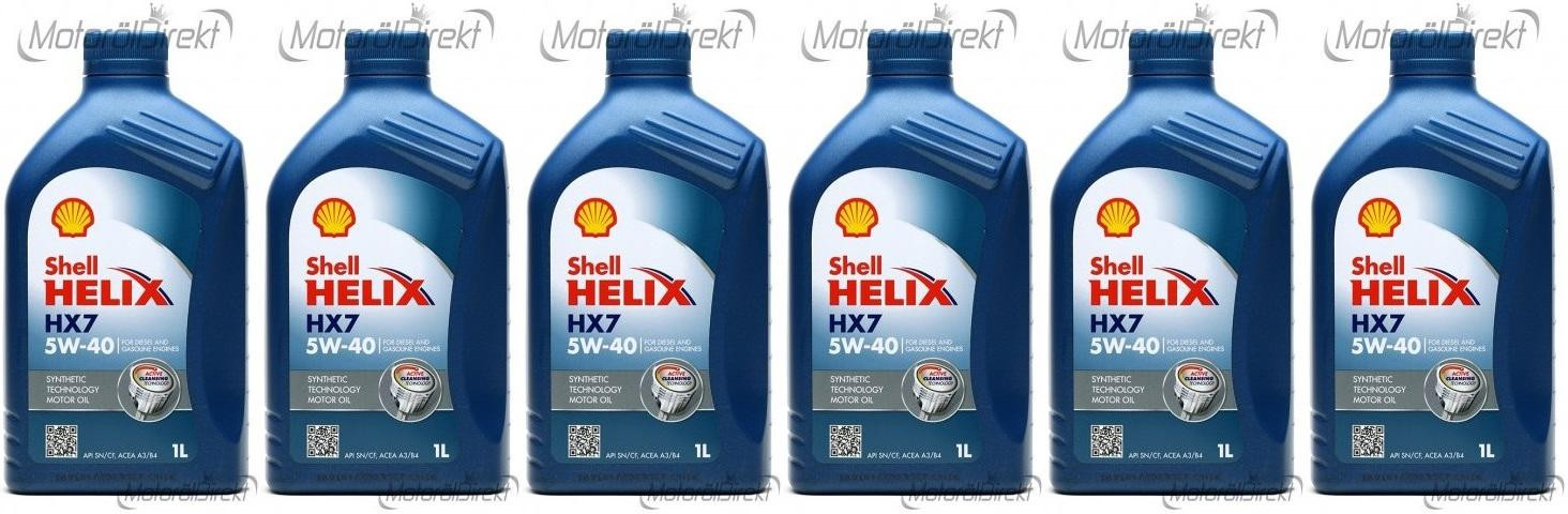 Shell Helix HX7 5W-40 Motoröl 6x 1l = 6 Liter