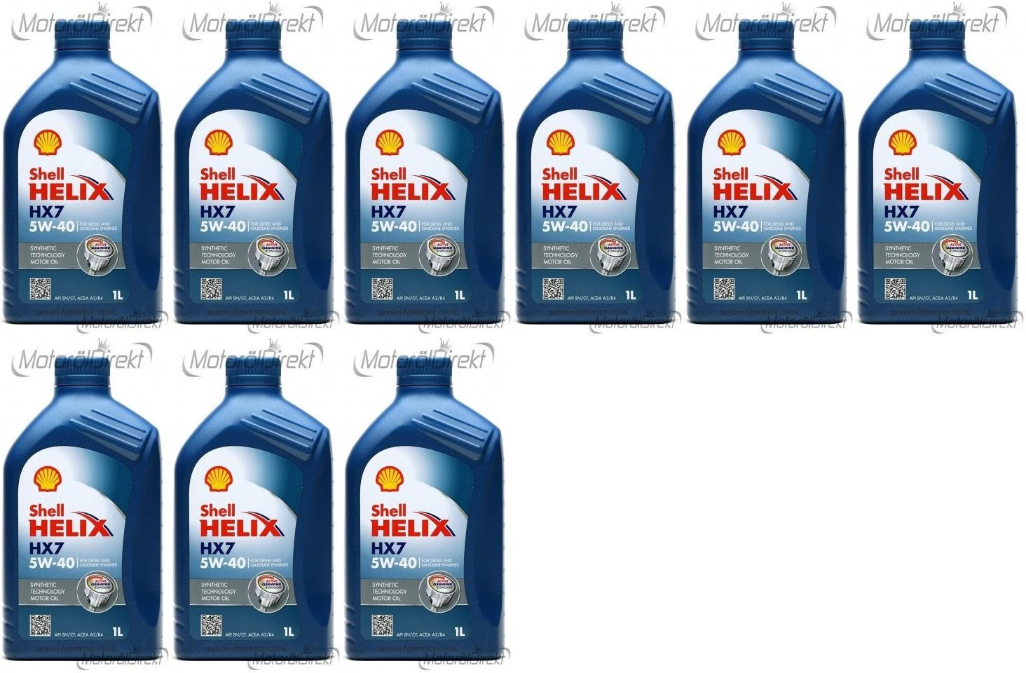 Shell Helix HX7 5W-40 Motoröl 9x 1l = 9 Liter