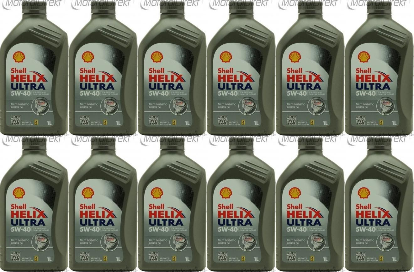 Shell Helix Ultra 5W-40 Motoröl 12x 1l = 12 Liter
