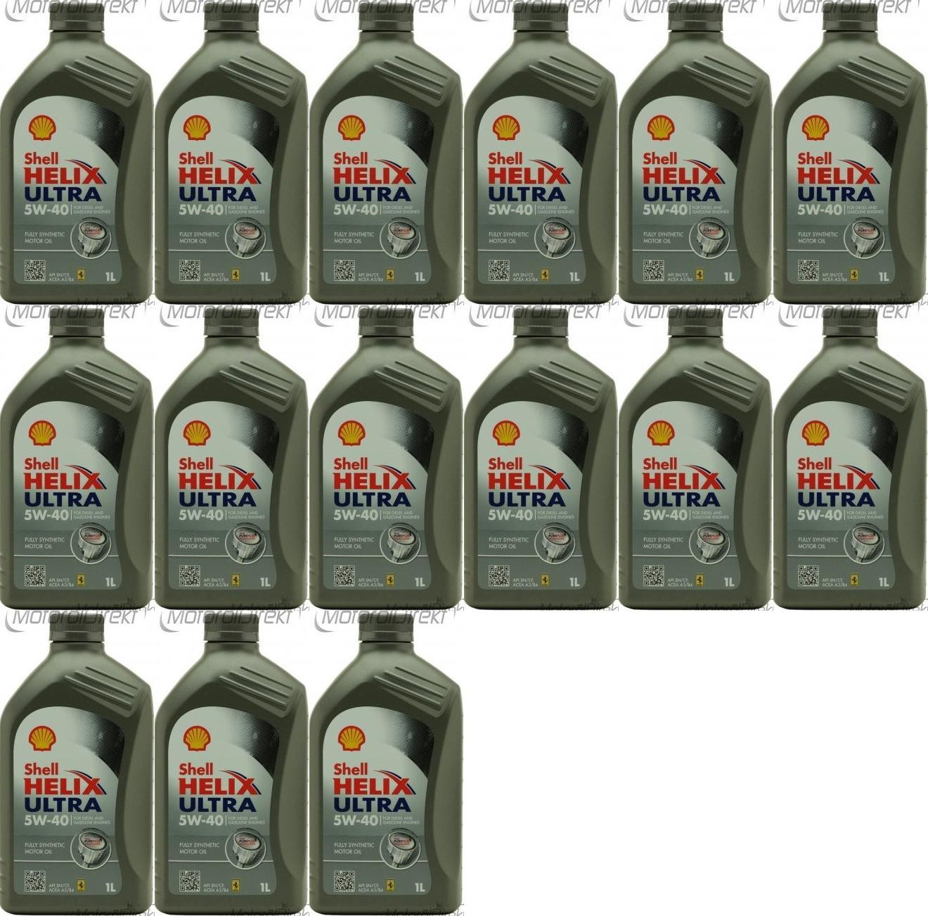 Shell Helix Ultra 5W-40 Motoröl 15x 1l = 15 Liter