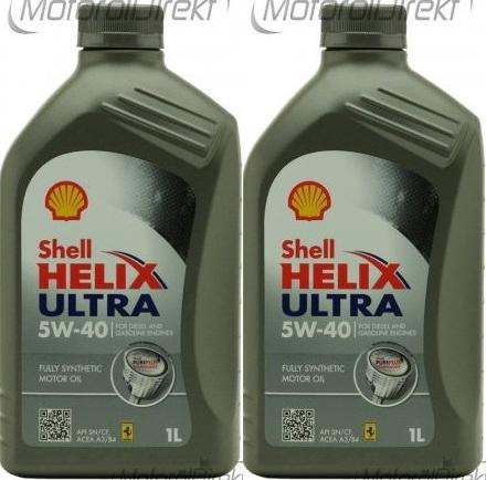 Shell Helix Ultra 5W-40 Motoröl 2x 1l = 2 Liter