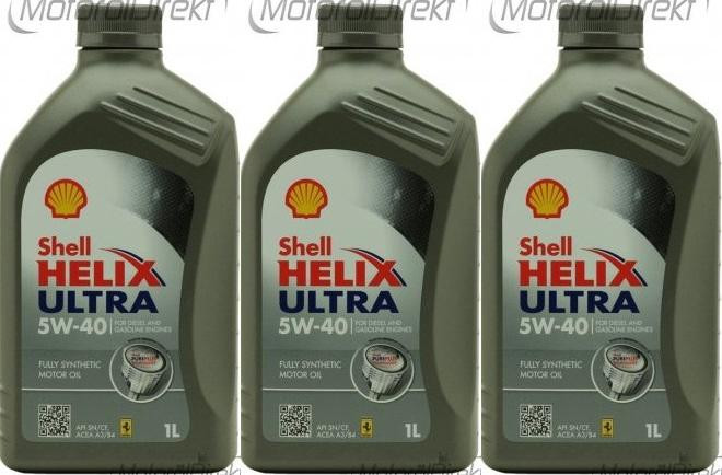 Shell Helix Ultra 5W-40 Motoröl 3x 1l = 3 Liter