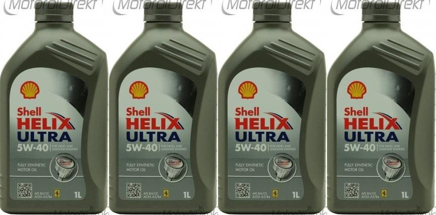 Shell Helix Ultra 5W-40 Motoröl 4x 1l = 4 Liter