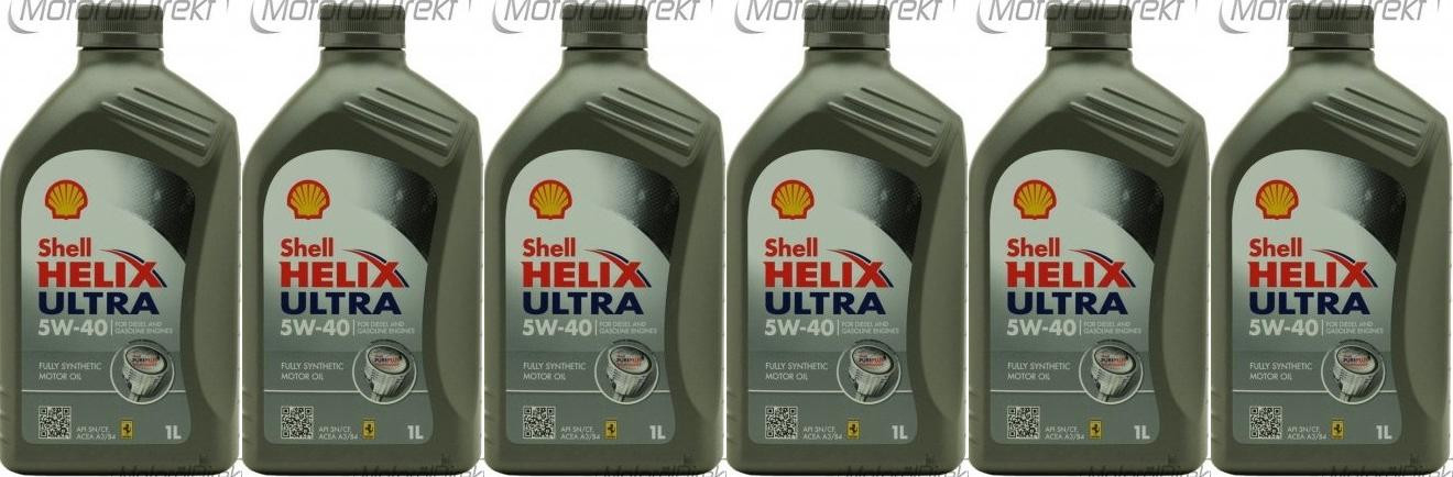 Shell Helix Ultra 5W-40 Motoröl 6x 1l = 6 Liter