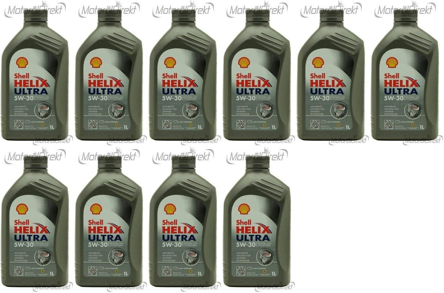 Shell Helix Ultra 5W-30 Motoröl 10x 1l = 10 Liter