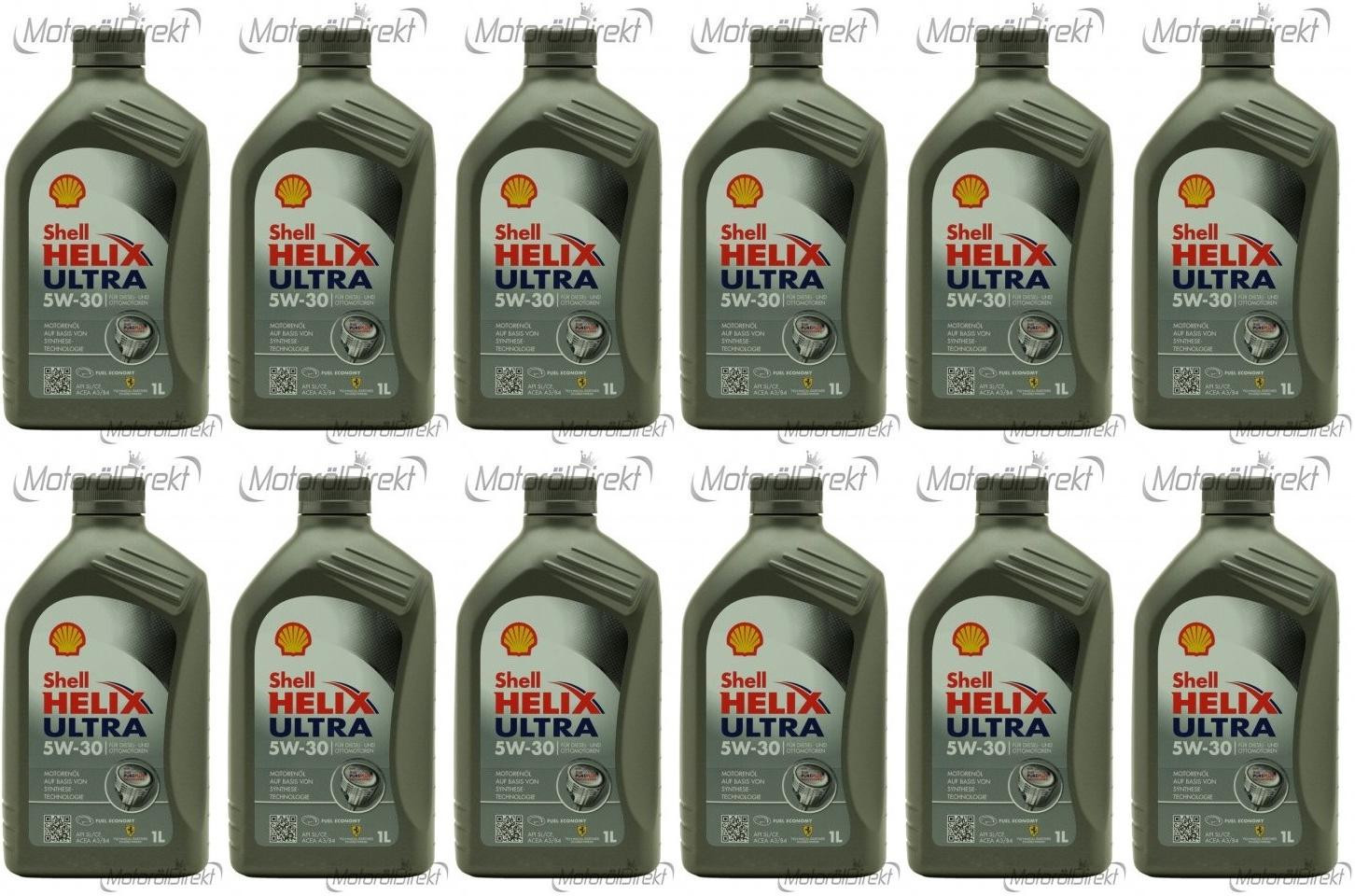 Shell Helix Ultra 5W-30 Motoröl 12x 1l = 12 Liter