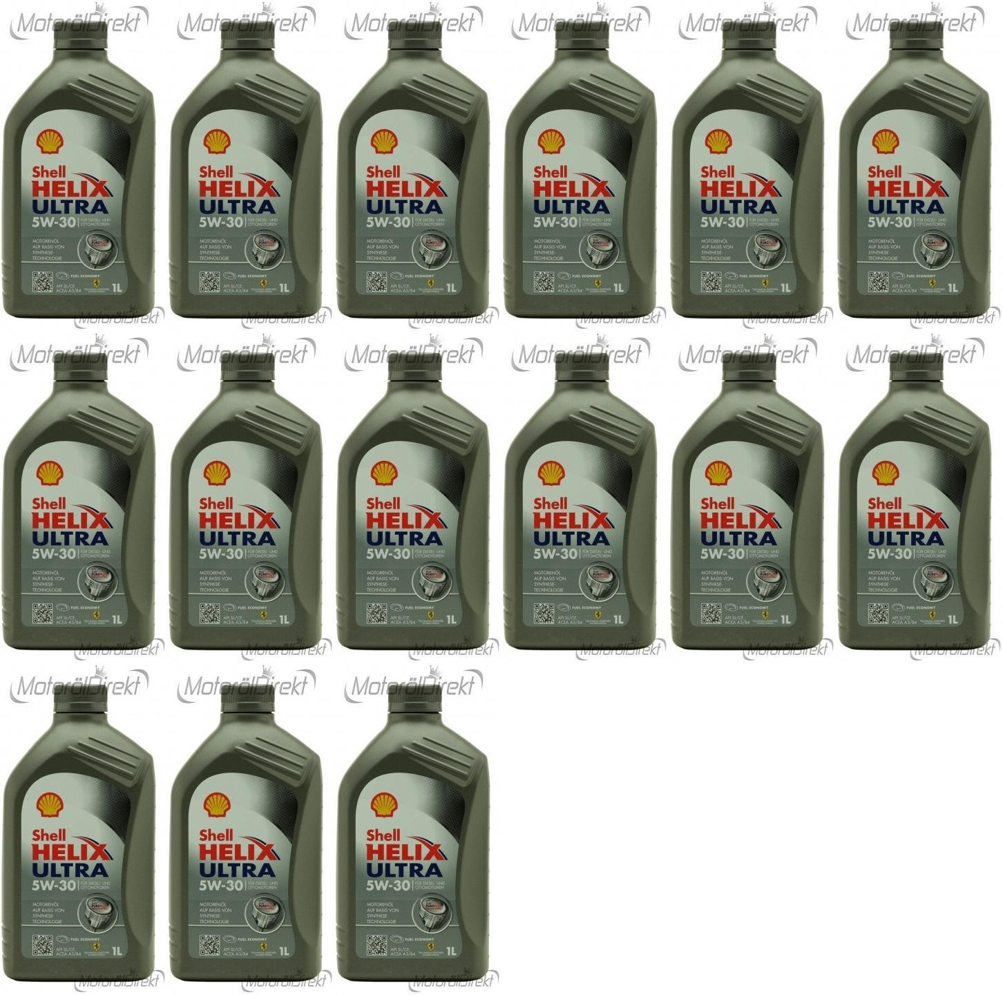 Shell Helix Ultra 5W-30 Motoröl 15x 1l = 15 Liter