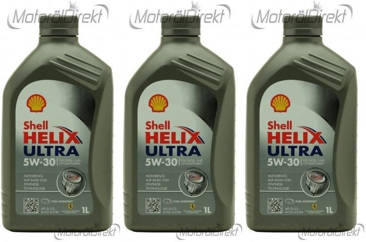 Shell Helix Ultra 5W-30 Motoröl 3x 1l = 3 Liter