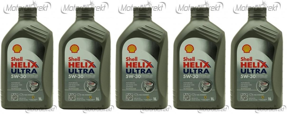 Shell Helix Ultra 5W-30 Motoröl 5x 1l = 5 Liter