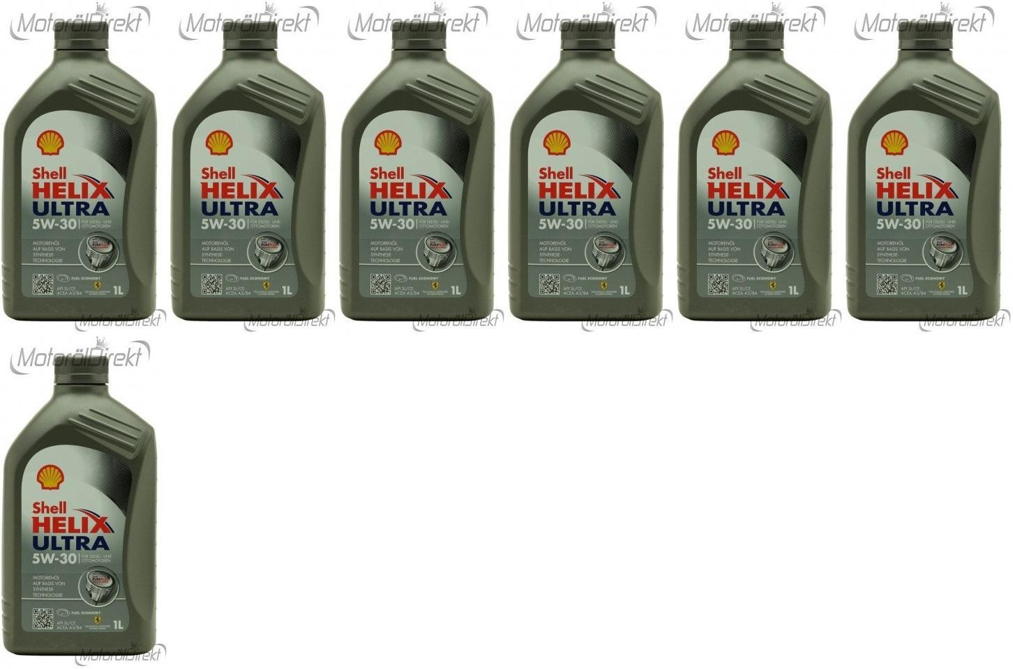 Shell Helix Ultra 5W-30 Motoröl 7x 1l = 7 Liter
