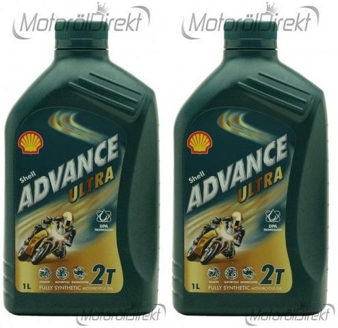 Shell Advance Ultra 2T vollsynthetisches Motorrad Motoröl 2x 1l = 2 Liter