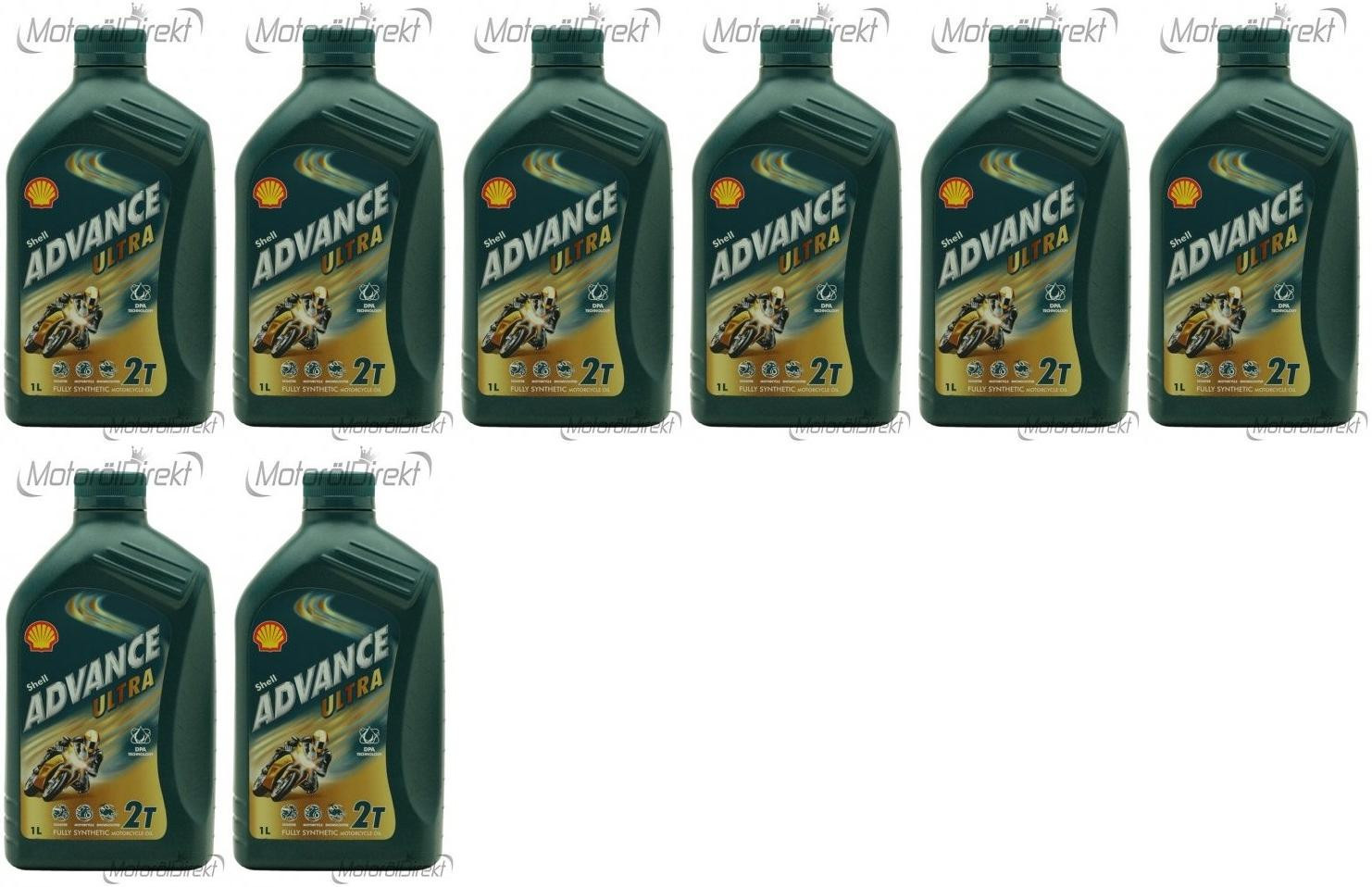 Shell Advance Ultra 2T vollsynthetisches Motorrad Motoröl 8x 1l = 8 Liter